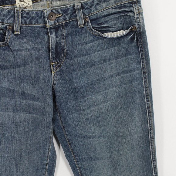 Vintage Volcom Women's Design Would Stack Flare Denim Blue Bootcut Denim Jeans 9 - Picture 2 of 11